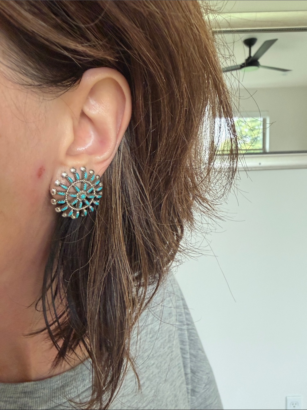Vintage Zuni Needlepoint Earrings